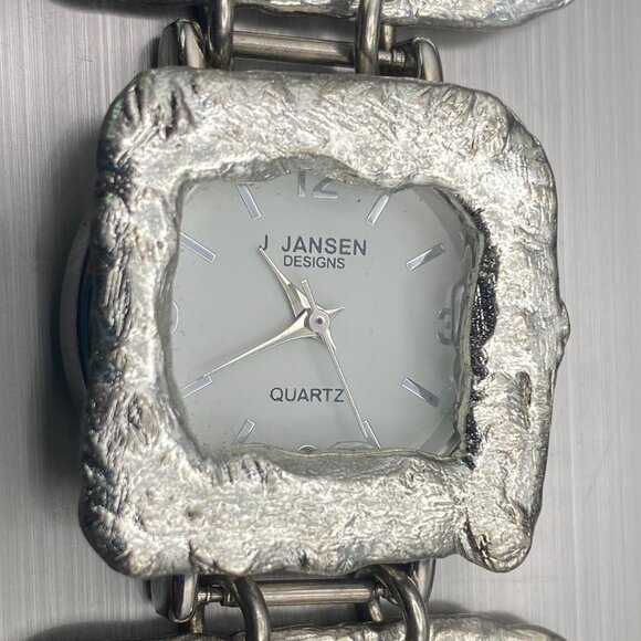 Rare Vintage J Jansen Watch Women Silver / Gold Tone Art Handmade 7.75 - 6.25" - Picture 2 of 16